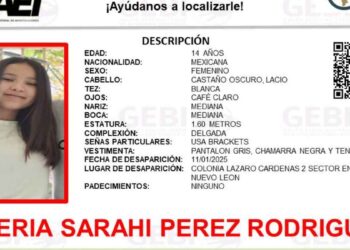 Adolescente desaparece en Cadereyta, Nuevo León