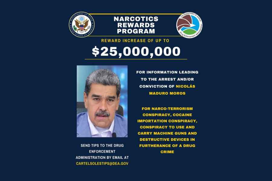 Aumenta recompensa Estados Unidos por captura de Nicolás Maduro ¡25 millones de dólares!