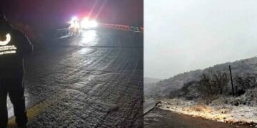 Carretera Linares-Galeana es cerrada temporalmente por congelamiento en la carpeta asfáltica