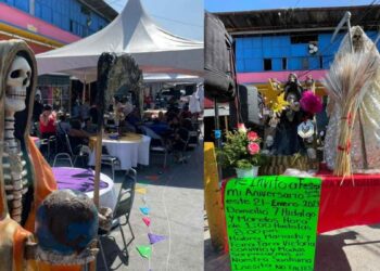 Celebración a la Santa Muerte reúne a devotos en el Mercado Argüelles de Ciudad Victoria