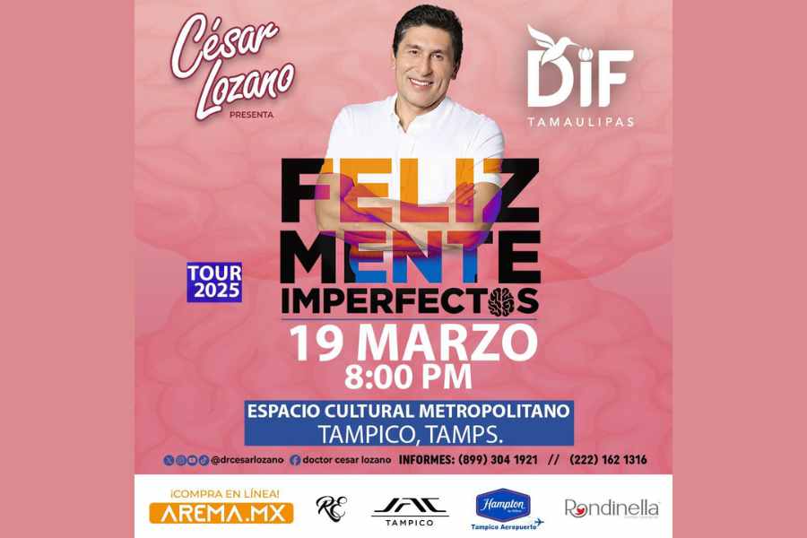 César Lozano llega a Tampico con su conferencia “Feliz Mente Imperfectos” 