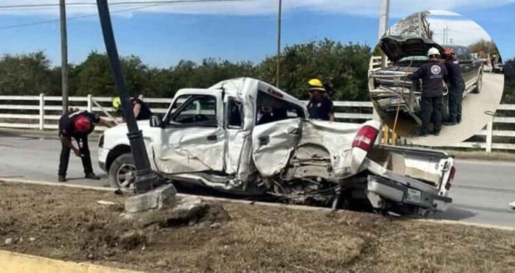 Choque entre camionetas deja un hombre sin vida en General Terán, Nuevo León