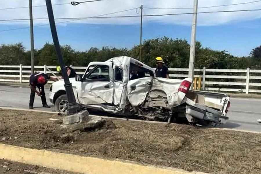 Choque entre camionetas deja un hombre sin vida en General Terán, Nuevo León