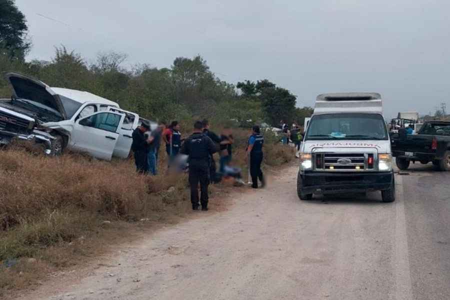 Choque frontal entre dos camionetas deja 7 lesionados en la carretera Victoria-Mante