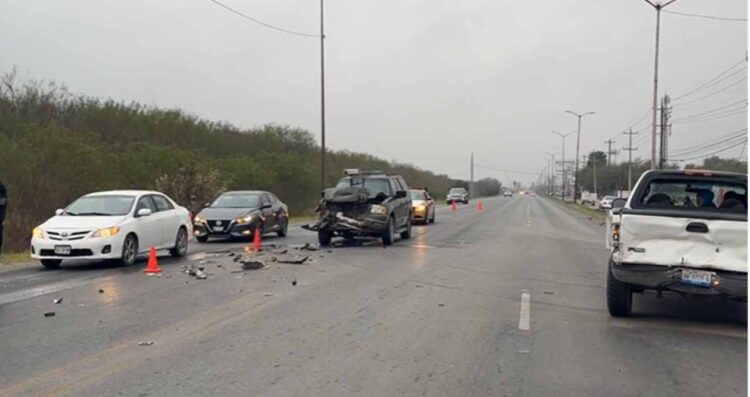 Choque por alcance deja un lesionado en la carretera Ribereña en Reynosa