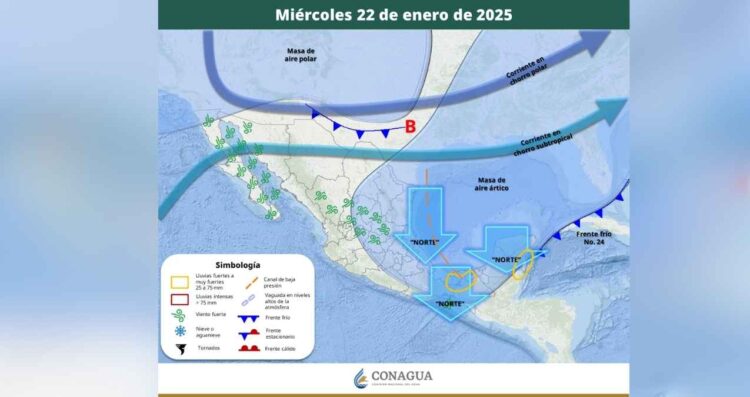 Clima en México, 22 de enero Estos serán los estados con frío