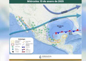 Clima miércoles 15 de enero en México Frente frío 23