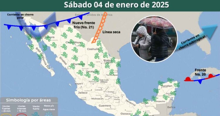 Clima sábado 4 de enero de 2025 en México