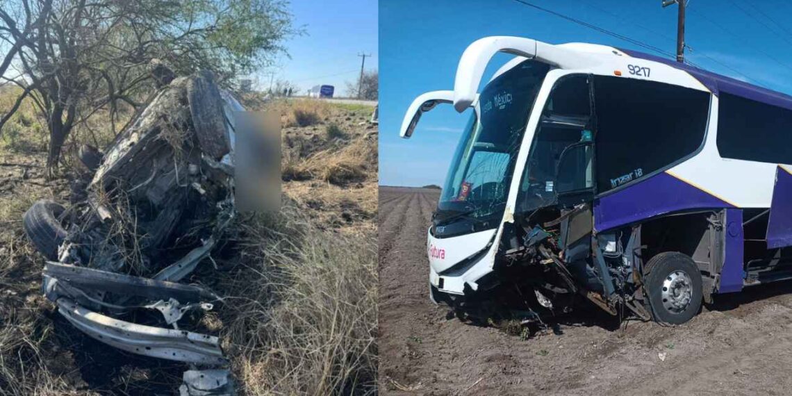 Colisión entre autobús y vehículo deja como saldo un muerto y dos lesionados en San Fernando, Tamaulipas