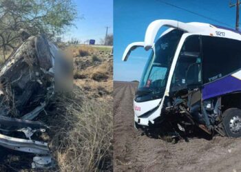 Colisión entre autobús y vehículo deja como saldo un muerto y dos lesionados en San Fernando, Tamaulipas