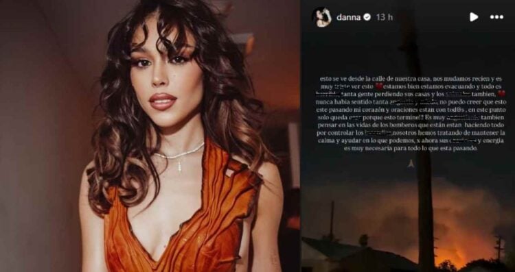 Danna Paola comparte mensaje tras los incendios en California