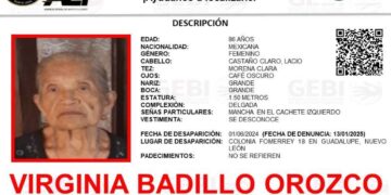 Desaparece mujer de la tercera edad en Guadalupe, Nuevo León; solicitan ayuda para encontrarla