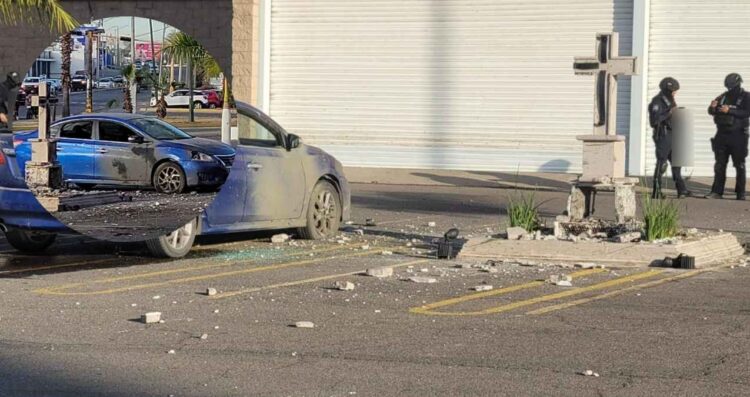 FOTOS: Explosión destruyen el cenotafio de Édgar Guzmán, hijo de “El Chapo”, en Culiacán