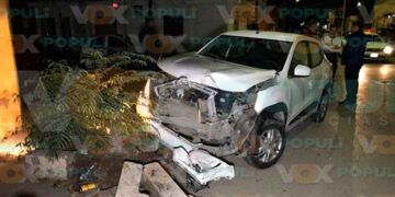 Ebrio conductor omite alto y causa choque múltiple en la zona centro de Ciudad Victoria