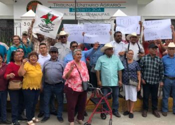 Ejidatarios de Altamira protestan para evitar cierre del Tribunal Unitario Agrario