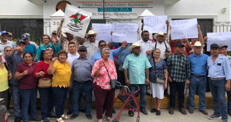 Ejidatarios de Altamira protestan para evitar cierre del Tribunal Unitario Agrario