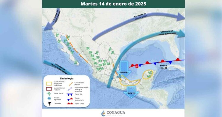Estados de México que serán los más afectados por Frente Frío 23