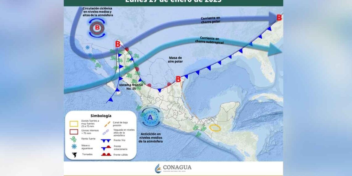 Frente frío 25 mantendrá un clima gélido en México