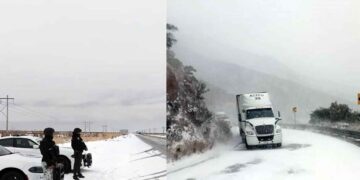 IMÁGENES: Caída de nieve en Chihuahua ocasiona el cierre de varias carreteras