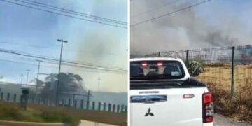 Incendio de pastizal en Tecámac, Estado de México, provoca desalojo en Macro Plaza
