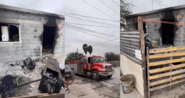 Incendio intencional deja sin hogar a una familia en Reynosa