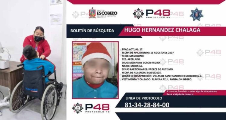 Joven autista se extravía durante la celebración de Año Nuevo en Nuevo León