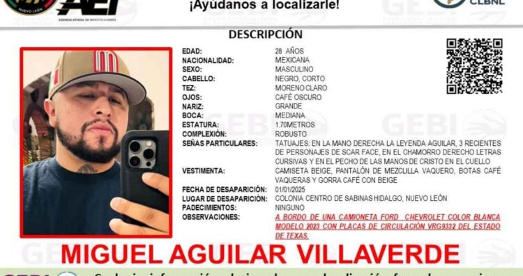 Joven desaparece al viajar en su camioneta en Sabinas Hidalgo, Nuevo León