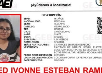Joven desaparece en Linares, Nuevo León; solicitan ayuda para localizarla