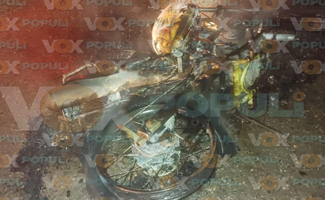 Motociclista pierde su unidad tras incendiarse en calles de Ciudad Victoria