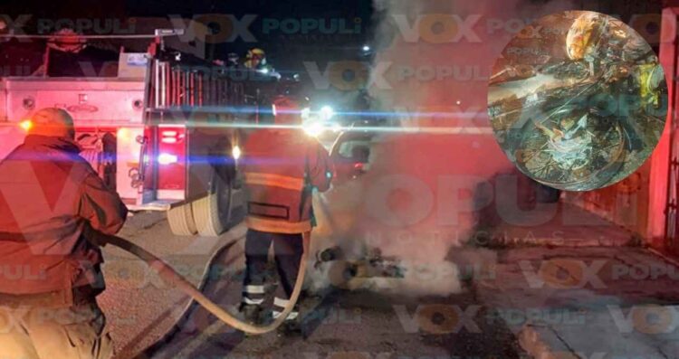 Motociclista pierde su unidad tras incendiarse en calles de Ciudad Victoria