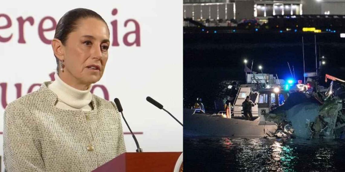 “Muy lamentable”: Claudia Sheinbaum lamenta la tragedia aérea en Washington