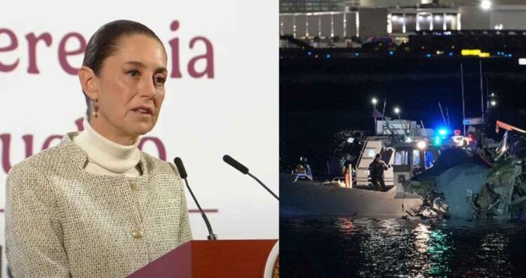 “Muy lamentable”: Claudia Sheinbaum lamenta la tragedia aérea en Washington