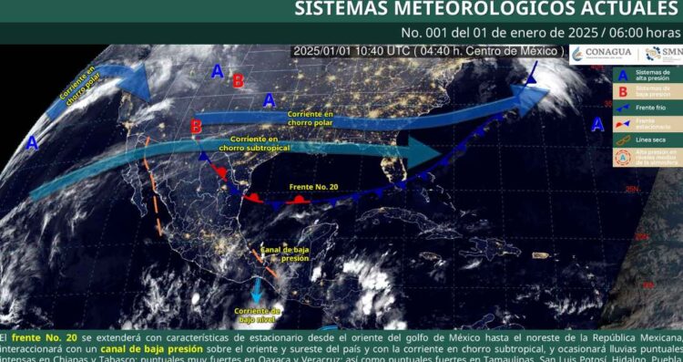 Pronóstico de hoy 1 de enero: Lluvias y heladas en diversas regiones de México