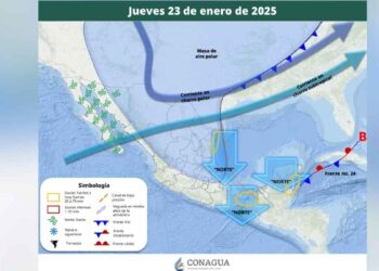 Pronóstico del clima para México jueves 23 de enero de 2025