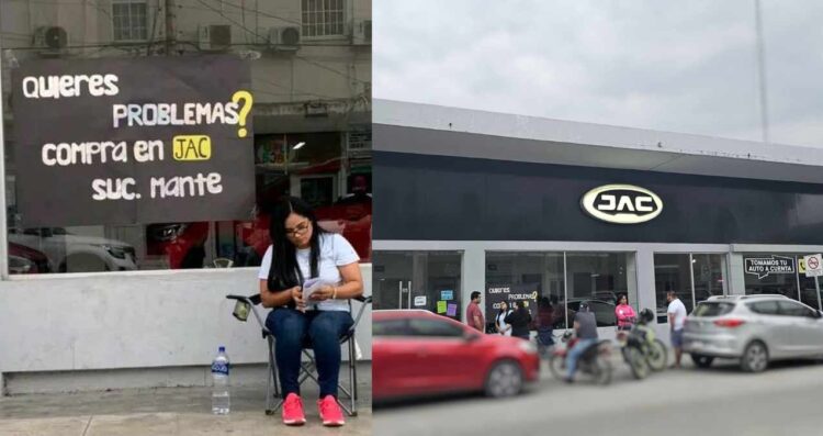 Protesta mujer en agencia JAC por vehículo nuevo con múltiples fallas en El Mante ¿Tendrá la misma suerte?