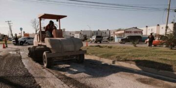 Rehabilitación de calles en Matamoros avanza pese a retos climáticos