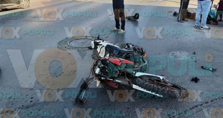 Repartidor resulta herido tras fuerte choque en Ciudad Victoria
