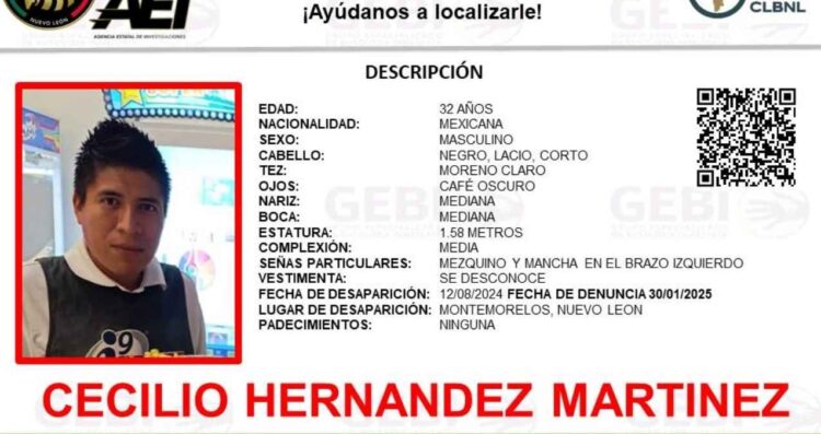 Reportan desaparición de un hombre en Montemorelos, Nuevo León