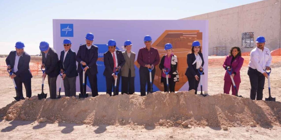 Se consolida Nuevo Laredo como epicentro del desarrollo económico en Tamaulipas; colocan gobernador y alcaldesa primera piedra de planta industrial Medline