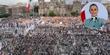 Simpatizantes arriban al Zócalo de la CDMX para celebrar los primeros 100 días de gobierno de Claudia Sheinbaum