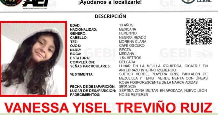 Solicitan ayuda para encontrar a una joven que se encuentra desaparecida en Apodaca, Nuevo León