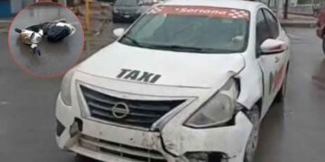 Taxista se pasa el alto y deja a dos lesionados en Matamoros, Tamaulipas