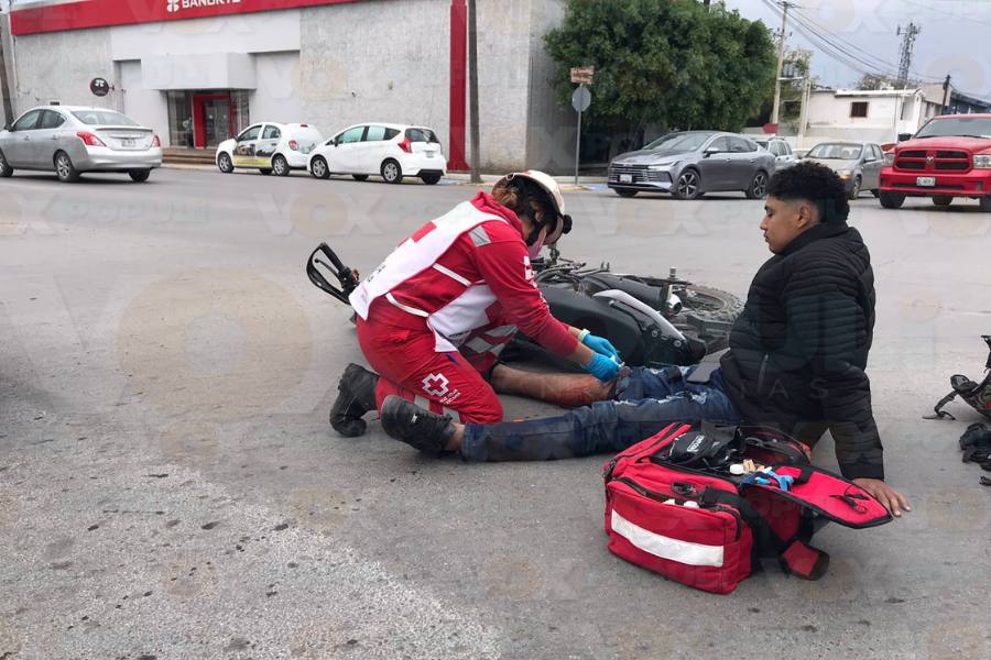 accidente con repartidor en Victoria