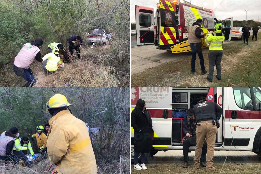 auto cae en barranco en Victoria