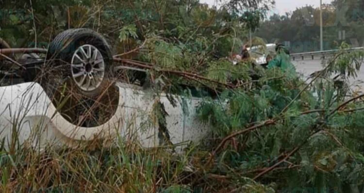 automovilista herido volcar Altamira