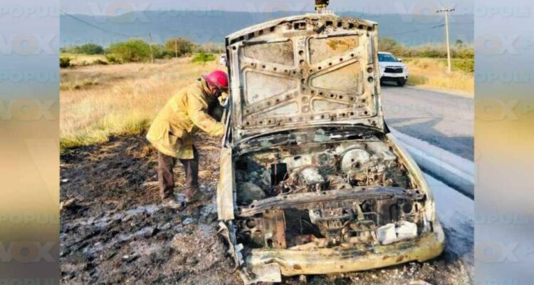 camioneta se incendia en el mante