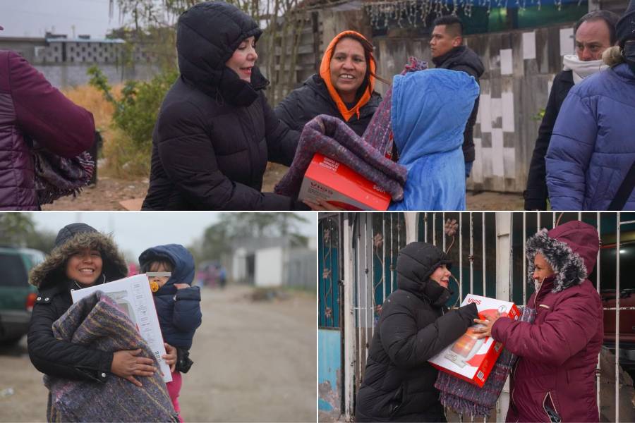entrega de cobijas y calentadores en nuevo laredo