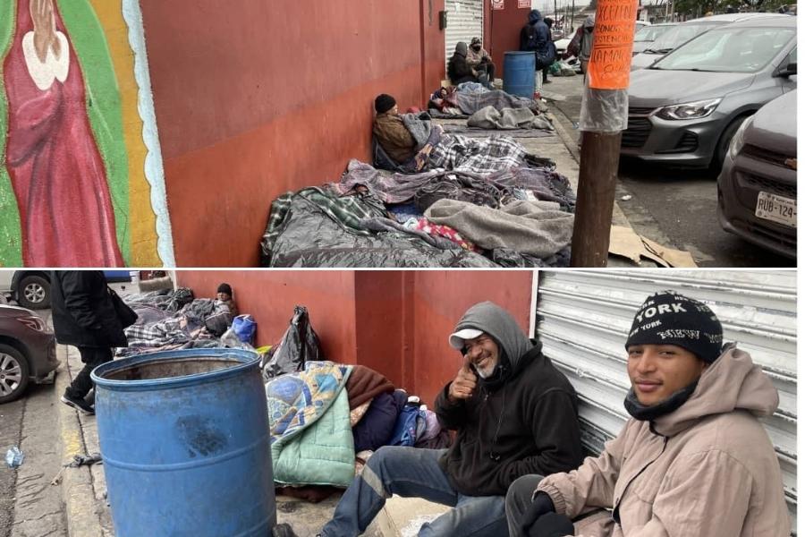 migrantes enfrentan frío en Nuevo León
