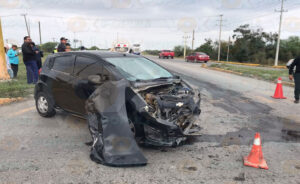 Choque y volcadura deja 5 heridos en Cd. Victoria, Tamaulipas