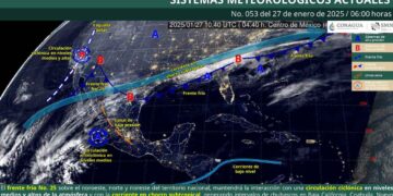 ¿Cómo continuará afectando el Frente Frío No. 25 en México HOY lunes 27 de enero?